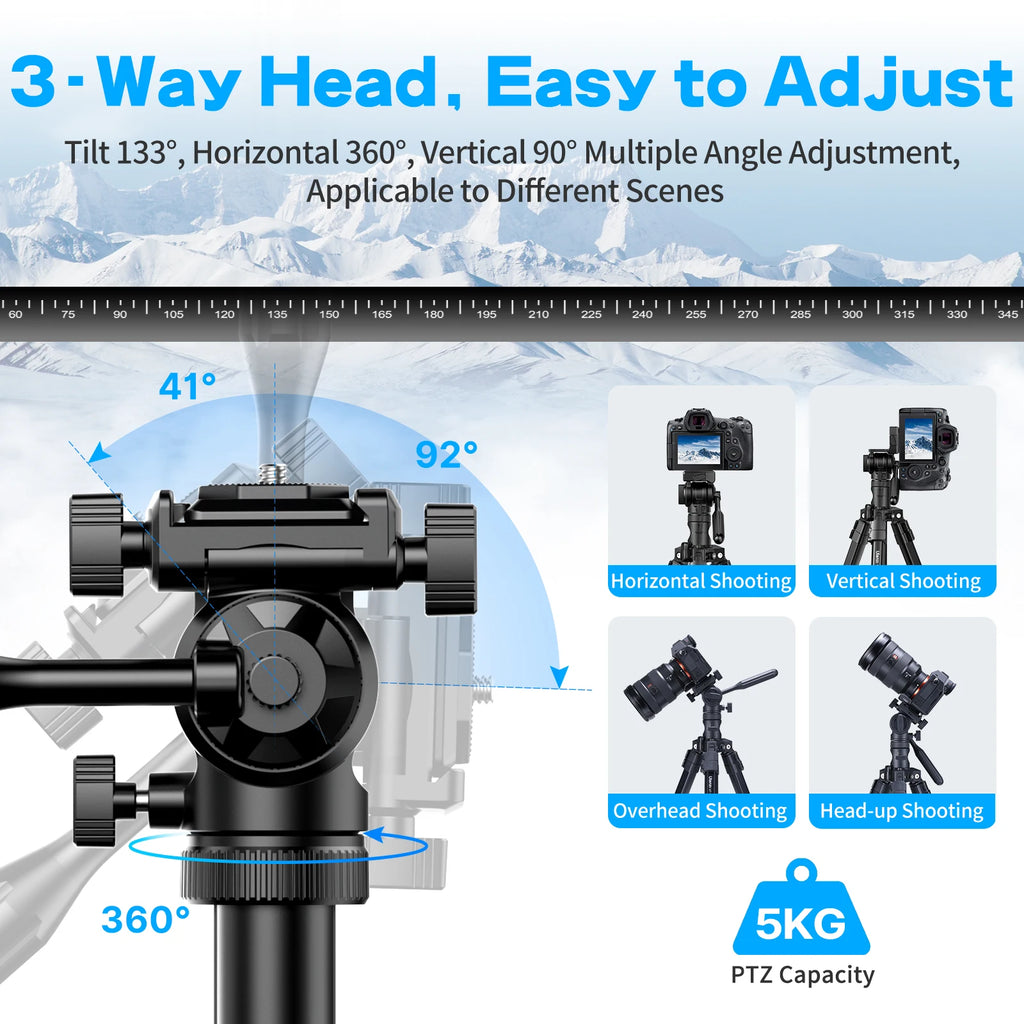 Ulanzi MT-65 Overhead Tripod - 1.76m Lightweight Professional Stand