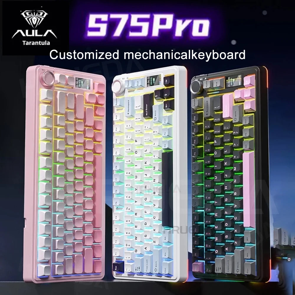 AULA S75 Pro RGB Wireless Mechanical Gaming Keyboard, 75% Layout
