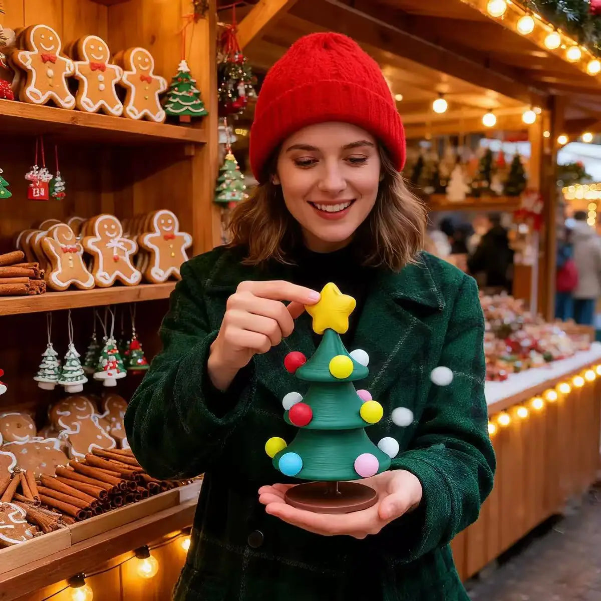 Dancing Rotating Christmas Tree Toy - Fun Holiday Desktop Decoration