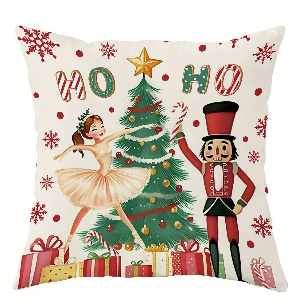 Festive Christmas Pillowcases: Nutcracker & Gingerbread Design