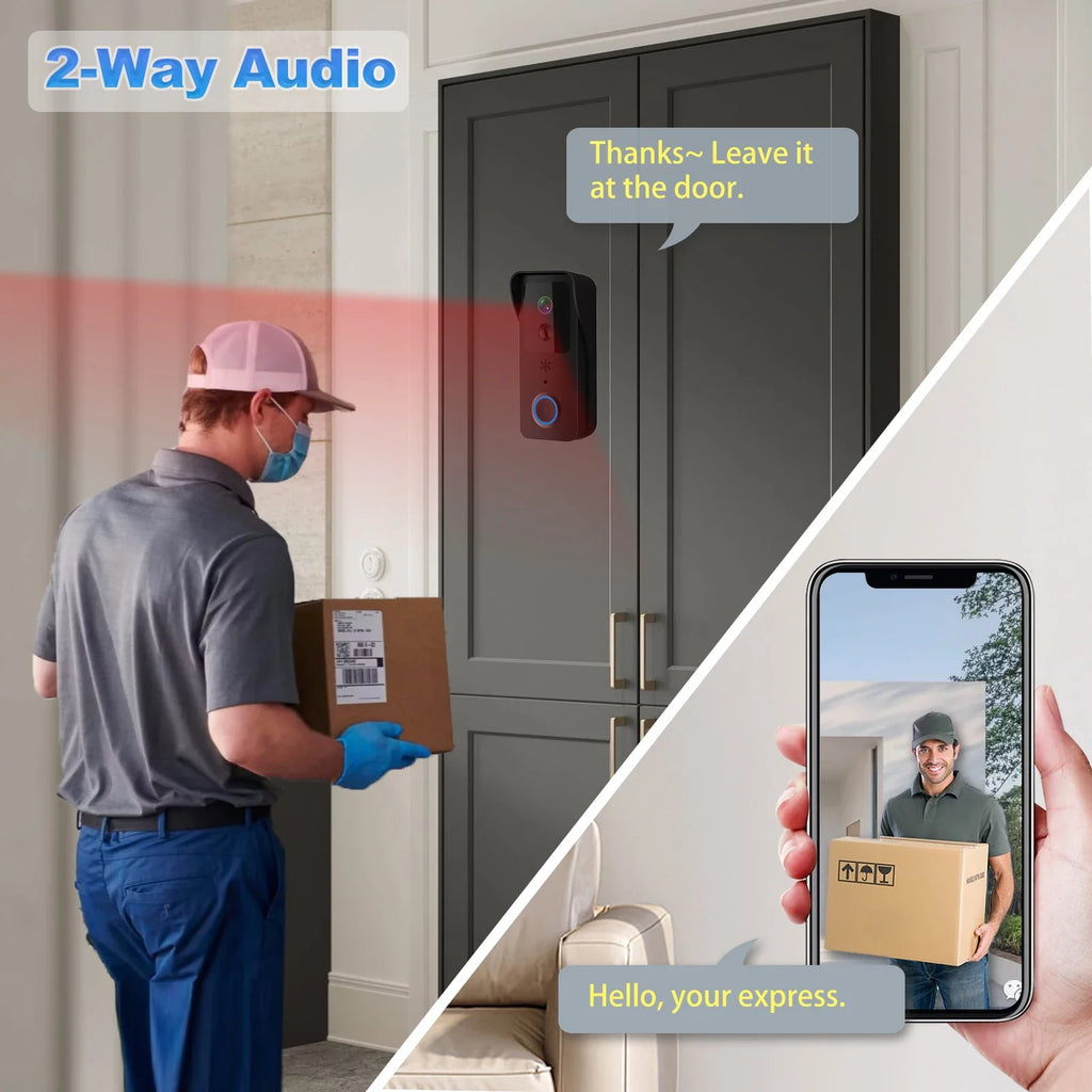 1080P WiFi Video Doorbell with Night Vision & Smart App Control