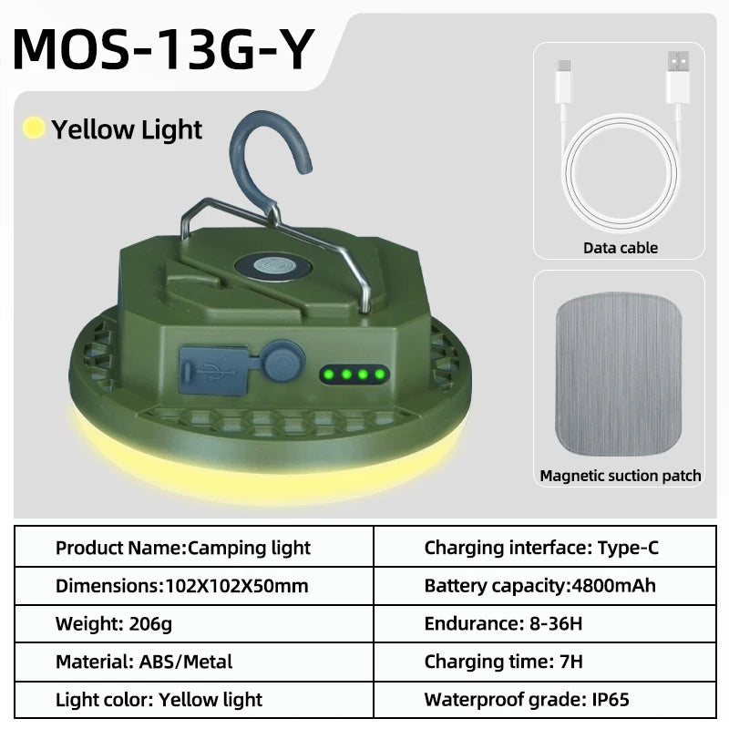 MOSLIGHTING Rechargeable Camping Lantern - Portable Emergency Light