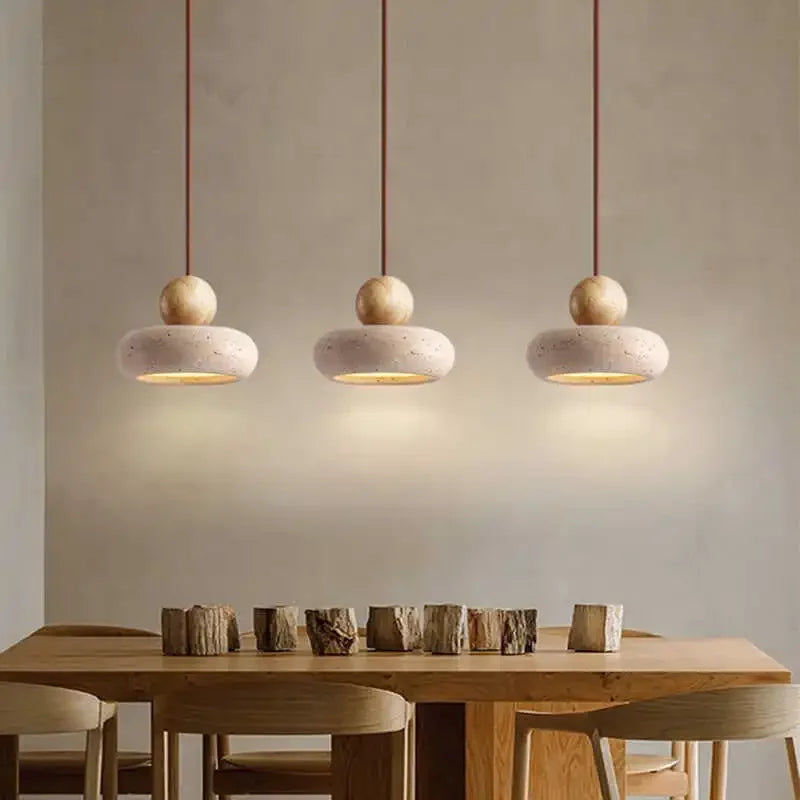 Vintage Pendant Light with Natural Yellow Agate - Elegant Illumination