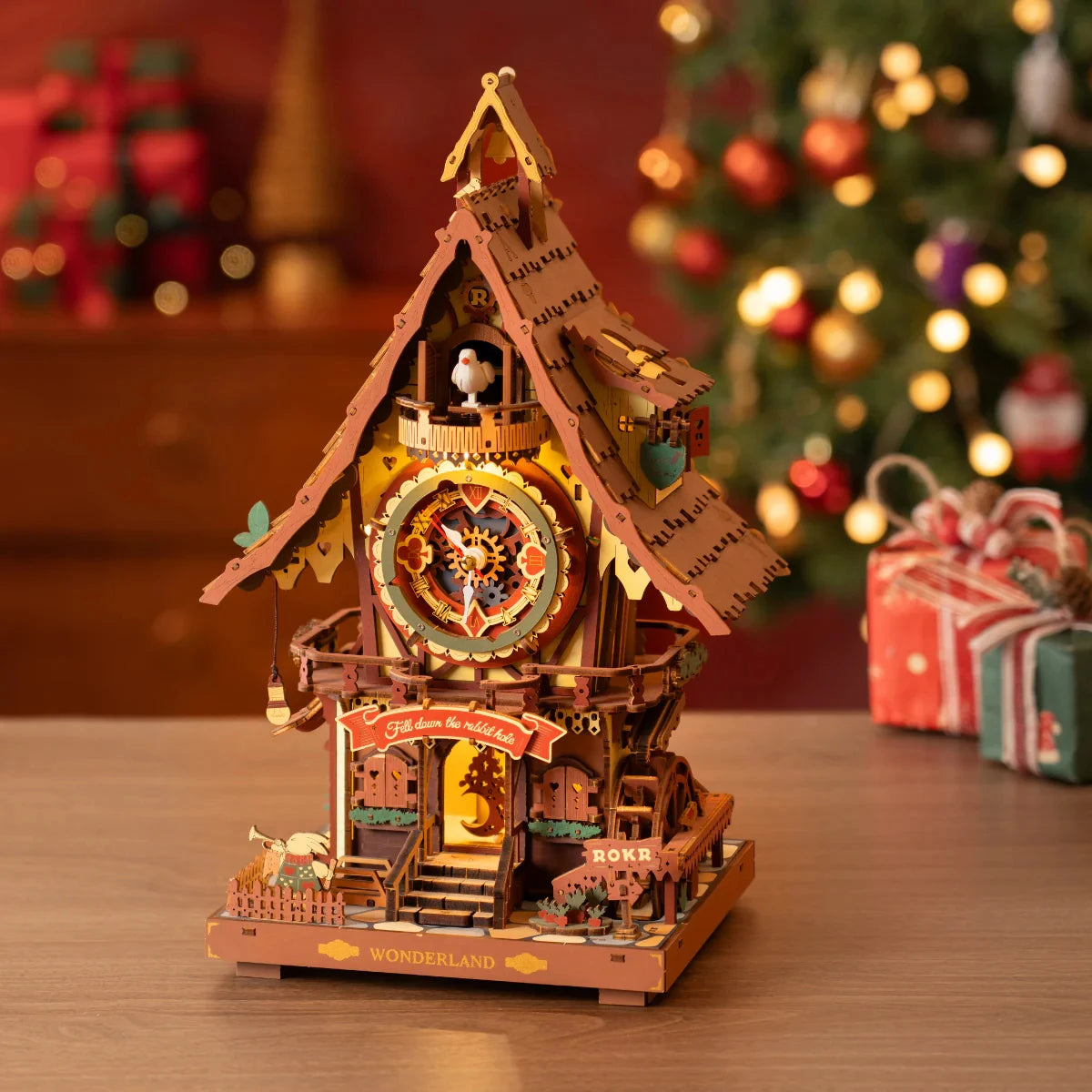 Robotime ROKR Cuckoo Clock: Unique 3D Wooden Puzzle Home Decor