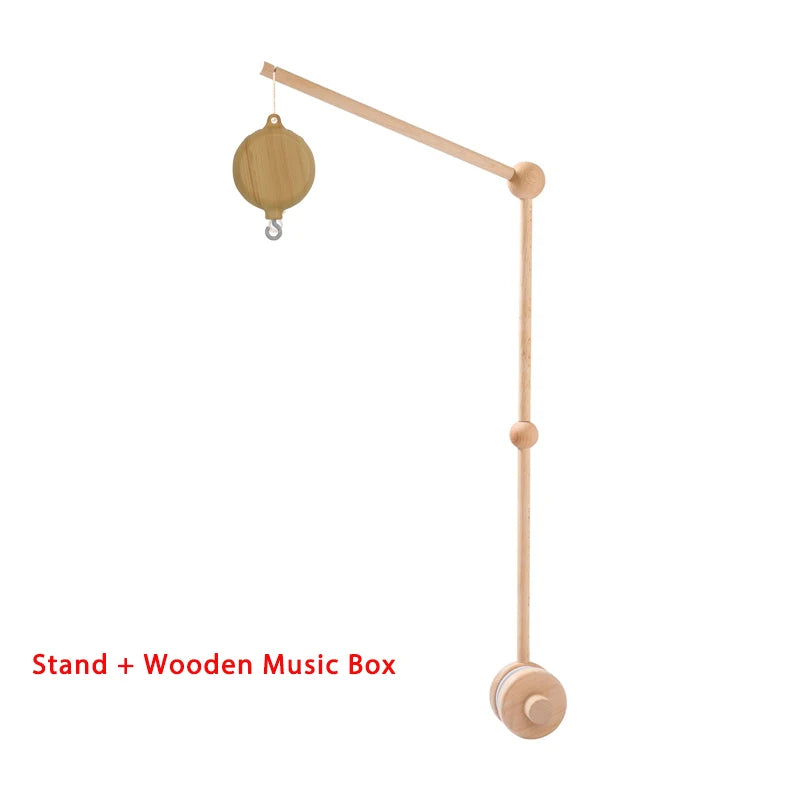 Dreamy Wooden Crib Mobile with Soft Felt Cartoon Bear & Gentle Bells