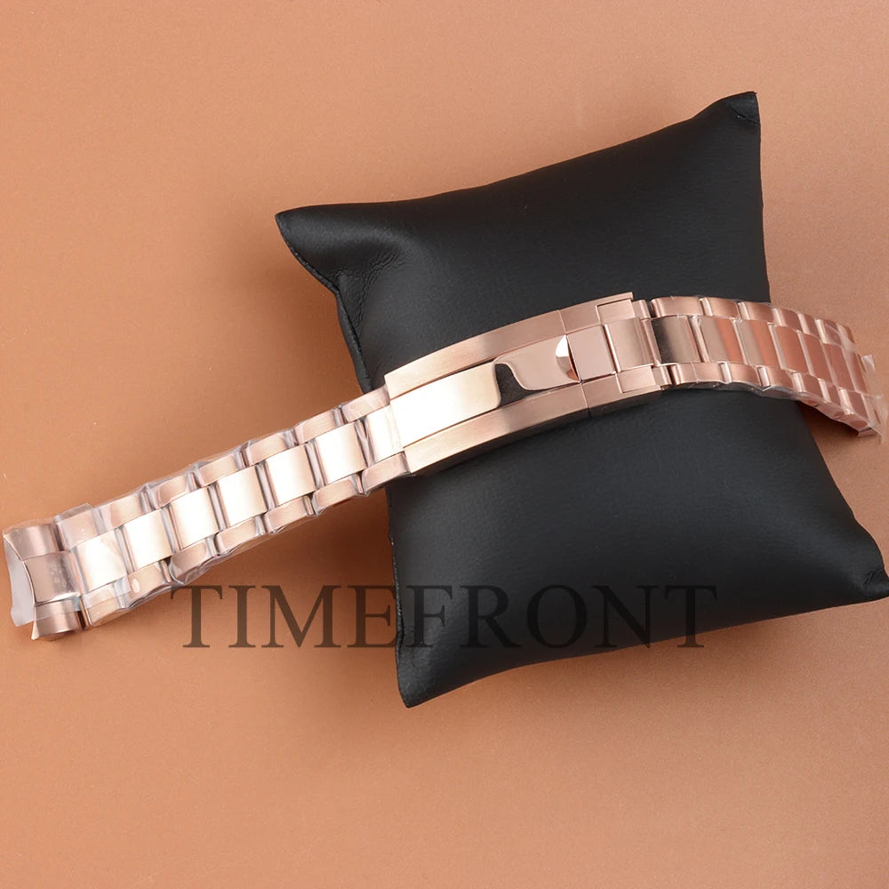 Stylish 20mm Stainless Steel Watchband - Rose Gold/Black/Gold