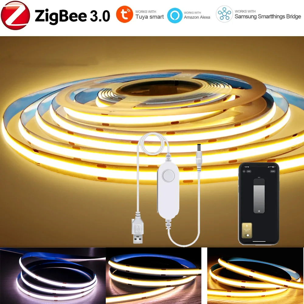 Smart Dimmable 5V Tuya Zigbee LED Strip - Flexible & Efficient Lighting