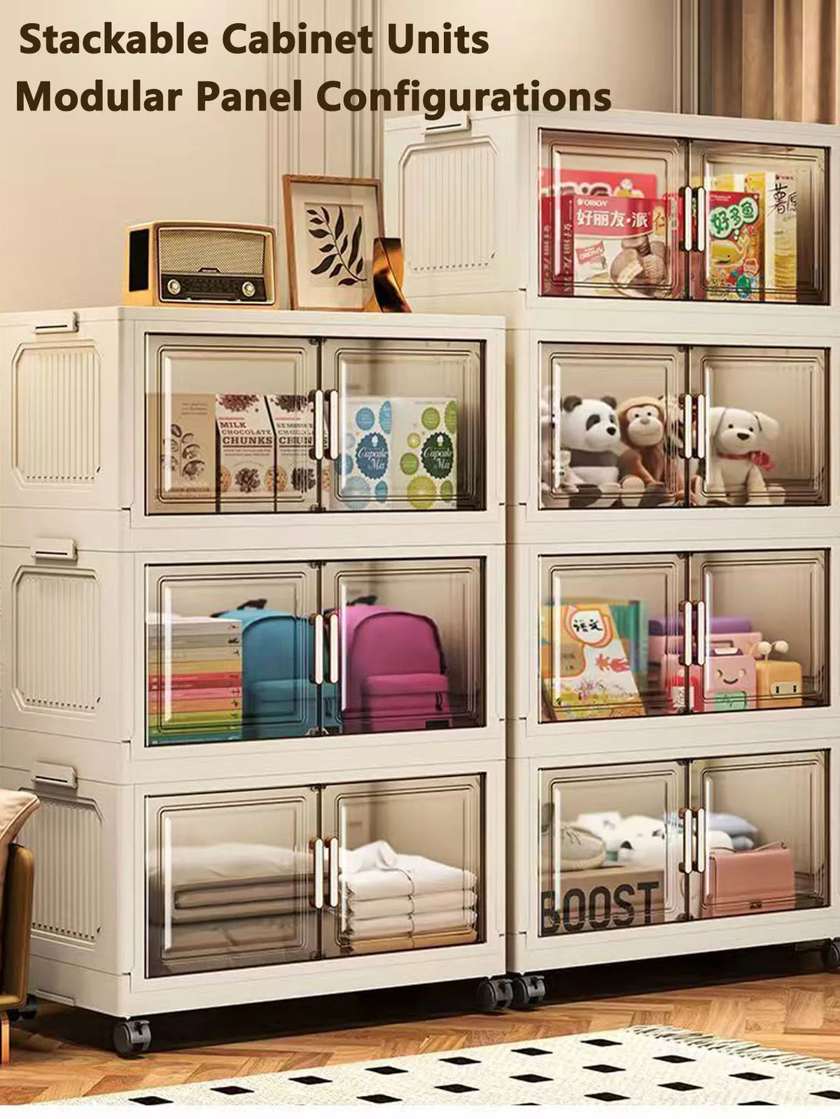 Folding Storage Cabinet - Versatile Toy & Snack Organizer for Home