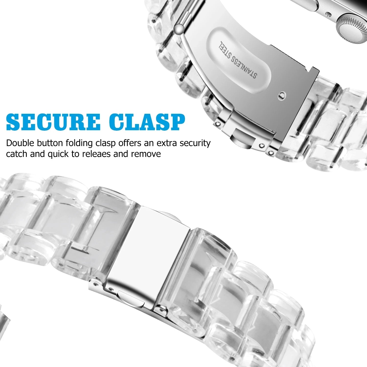 Versatile Transparent Resin Watch Strap for Samsung Galaxy & Xiaomi
