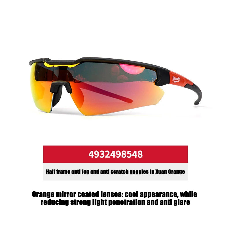 Milwaukee Anti-Fog Safety Goggles with Stylish Orange Mirror Lens