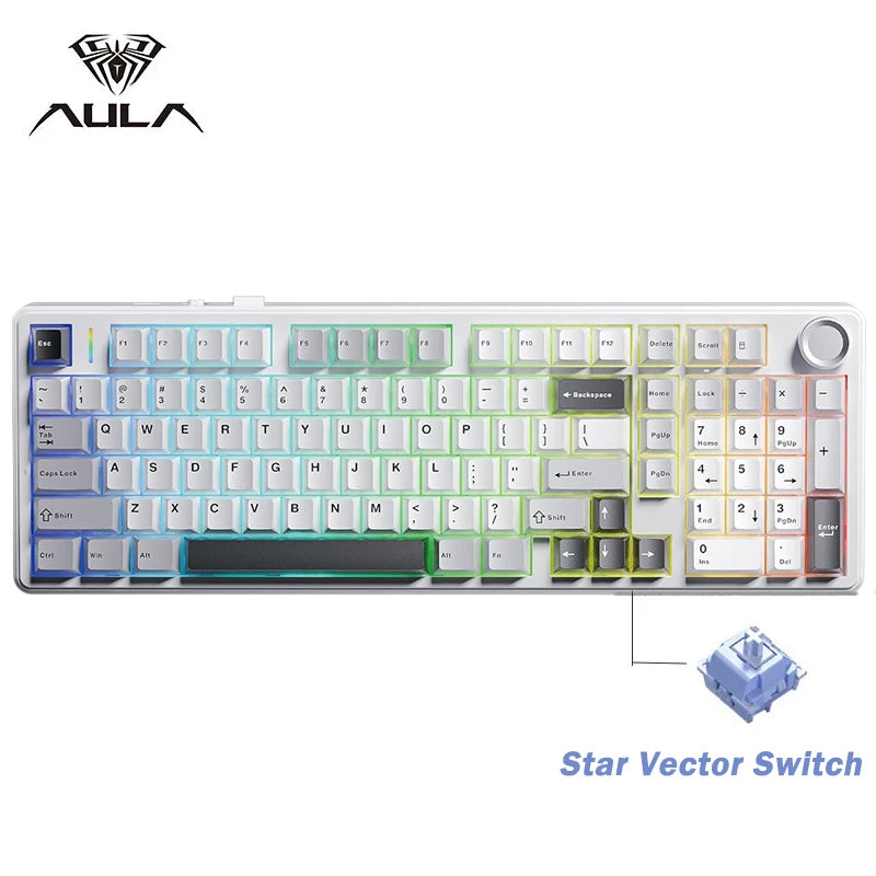 AULA F99 PRO Wireless Mechanical Gaming Keyboard - Tri-Mode, Compact