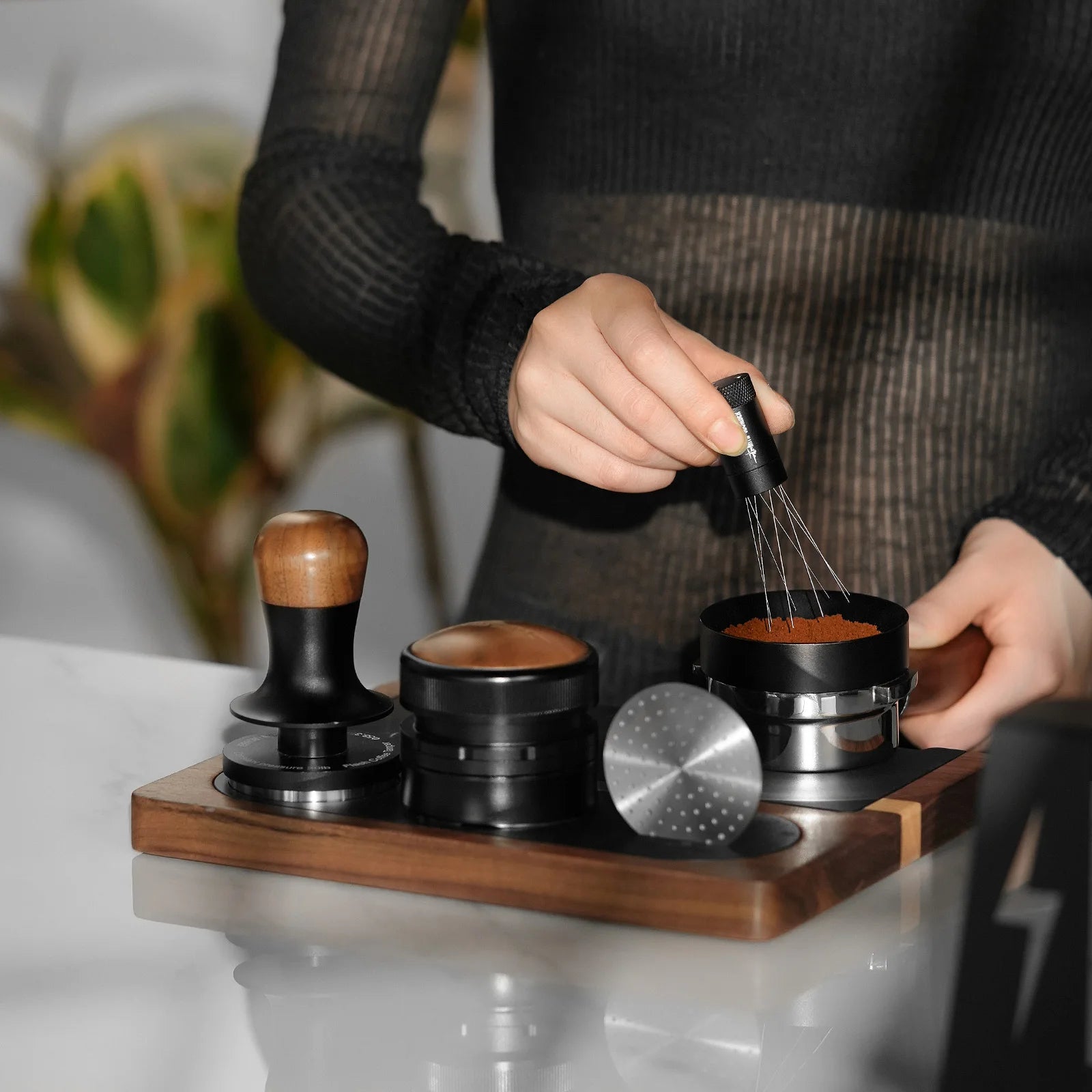 MHW-3BOMBER Espresso Puck Screen Kit & Magnetic Coffee Stirrer
