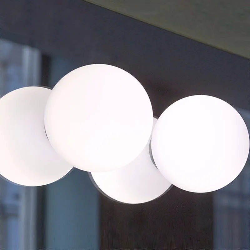 Ivory Minimalist Glass Wall Lamp - G9 Spherical Night Light