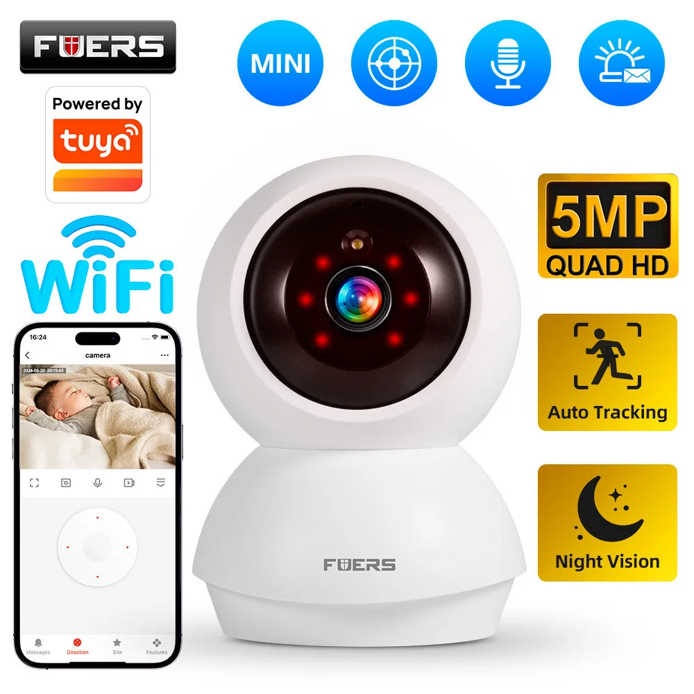 Fuers 5MP WiFi IP Camera - Smart Home Indoor Security Monitor