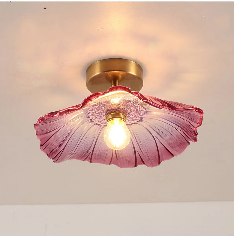 Elegant French Glass Chandelier - Colorful Tiffany Lighting
