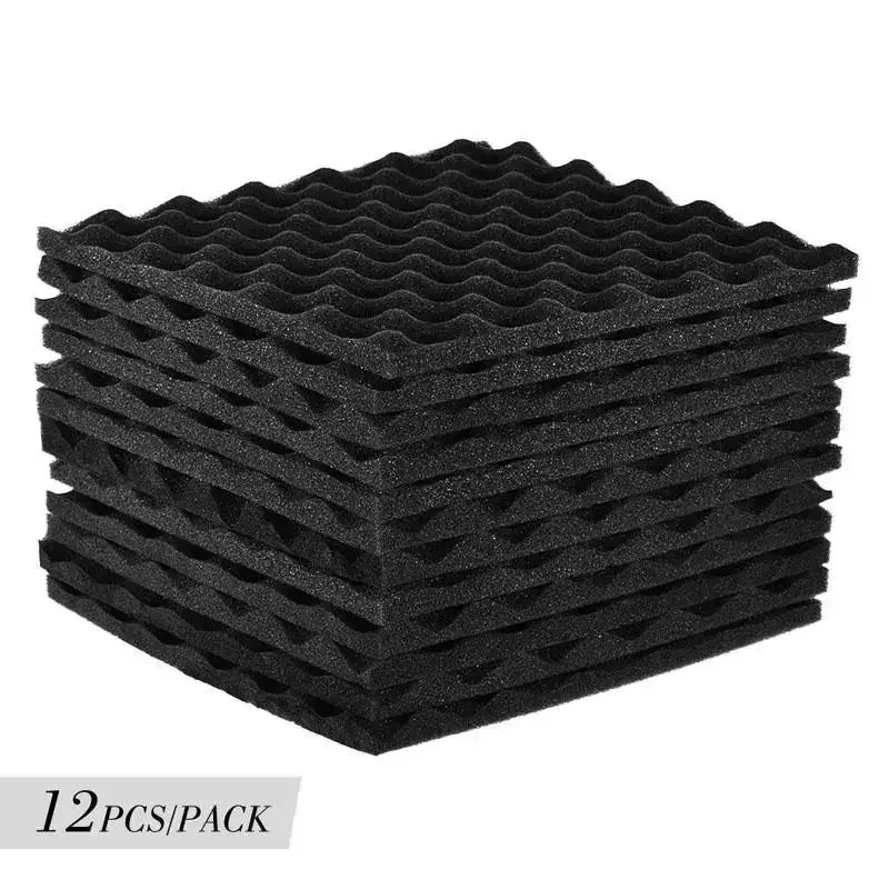Acoustic Foam Panels - Sound Insulation Tiles, 12/24/36 Pack - 25x25cm