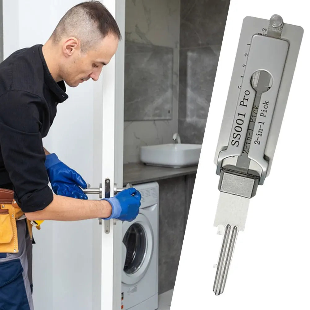 VODOOL 2-in-1 Stainless Steel Key Decoder and Pickup Tool Kit