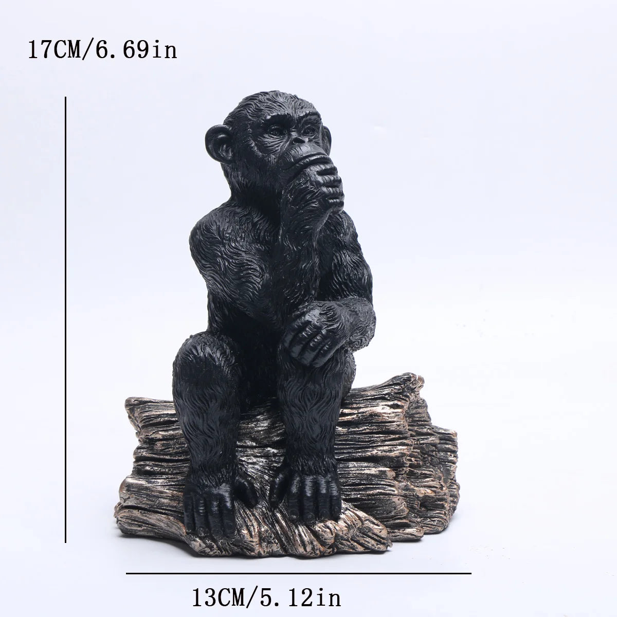 Elegant Resin Thinker Chimpanzees Figurine for Home & Office Decor