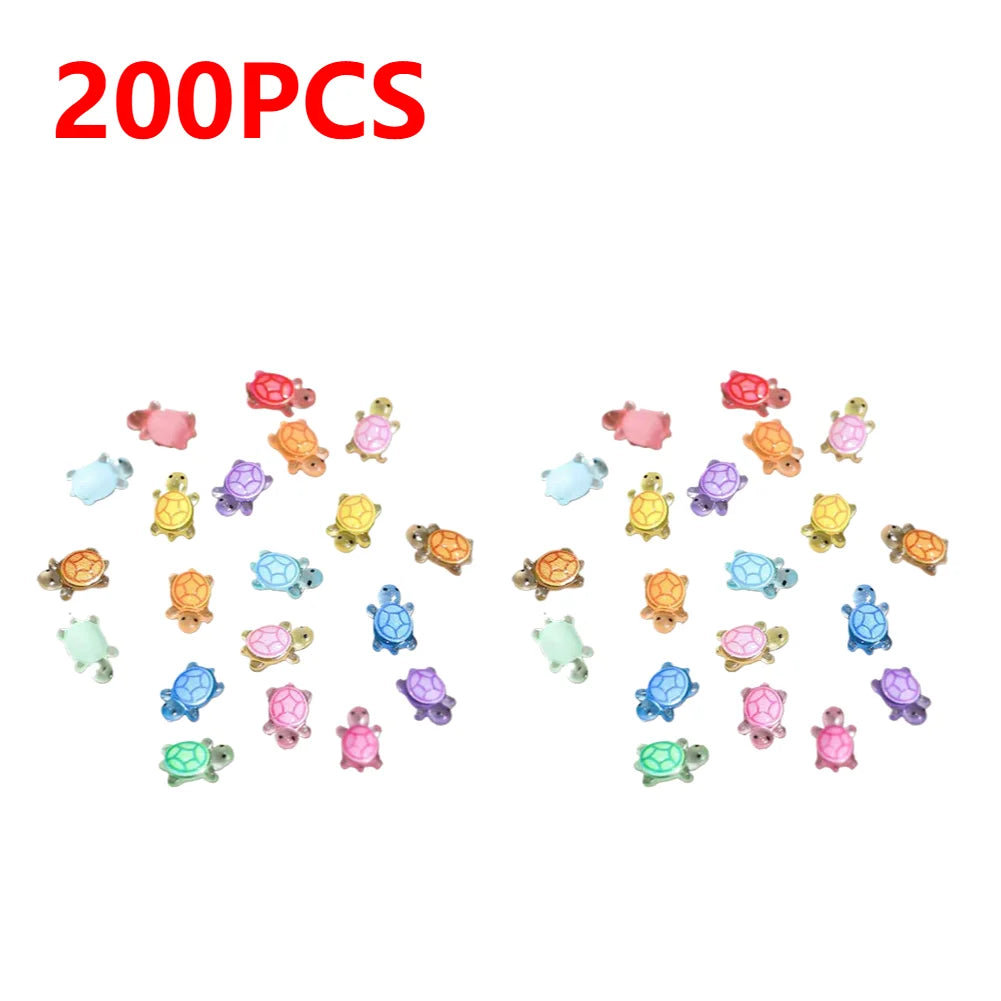 Vibrant Mini Resin Turtles - Glow in the Dark Figurines for Decor