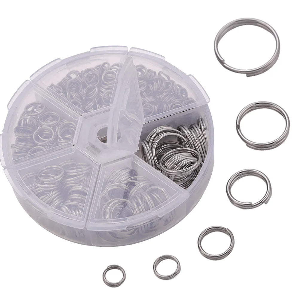 Stainless Steel Double Keychain Connector for DIY Jewelry Projects
