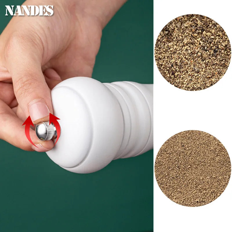 8-Inch Wooden Salt and Pepper Grinder – Adjustable Ceramic Mill
