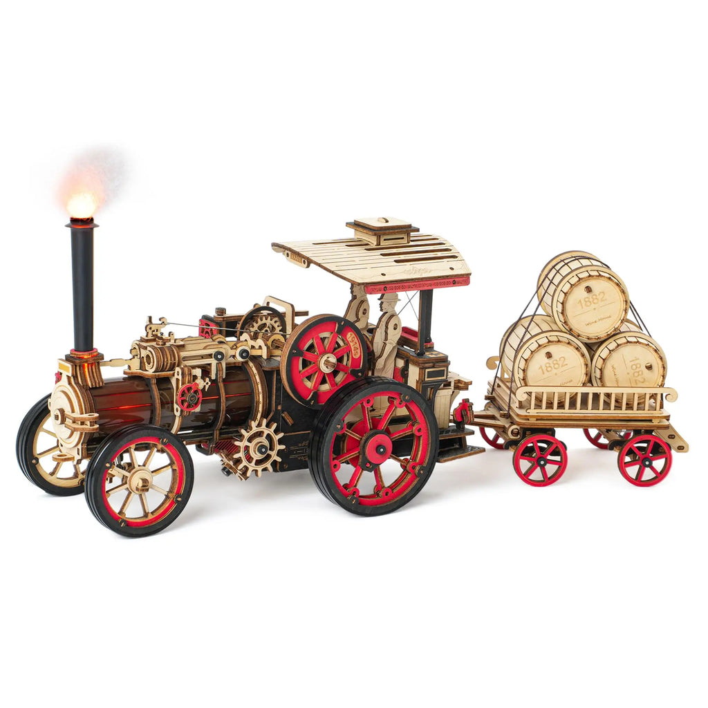 Robotime Wooden Steam Locomotive Model Kit - 3D Puzzle for All Ages