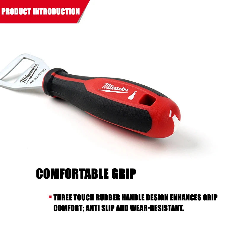 Milwaukee Heavy-Duty Bottle Opener – Industrial Grade Steel, Non-Slip Grip