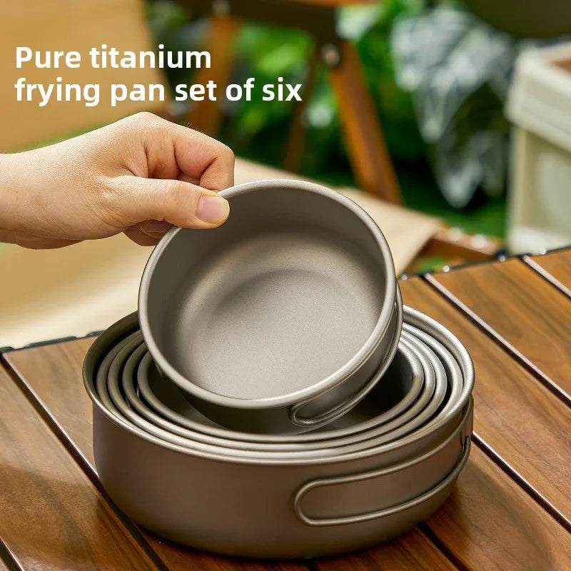 Ultra-Light Titanium Camping Pot Set - Portable & Foldable Gear