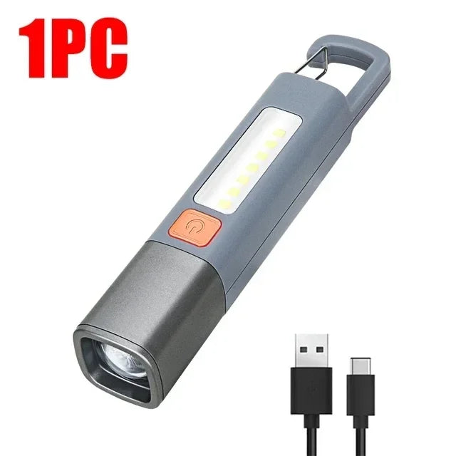 SMILING SHARK Rechargeable LED Flashlight - Waterproof & Zoomable