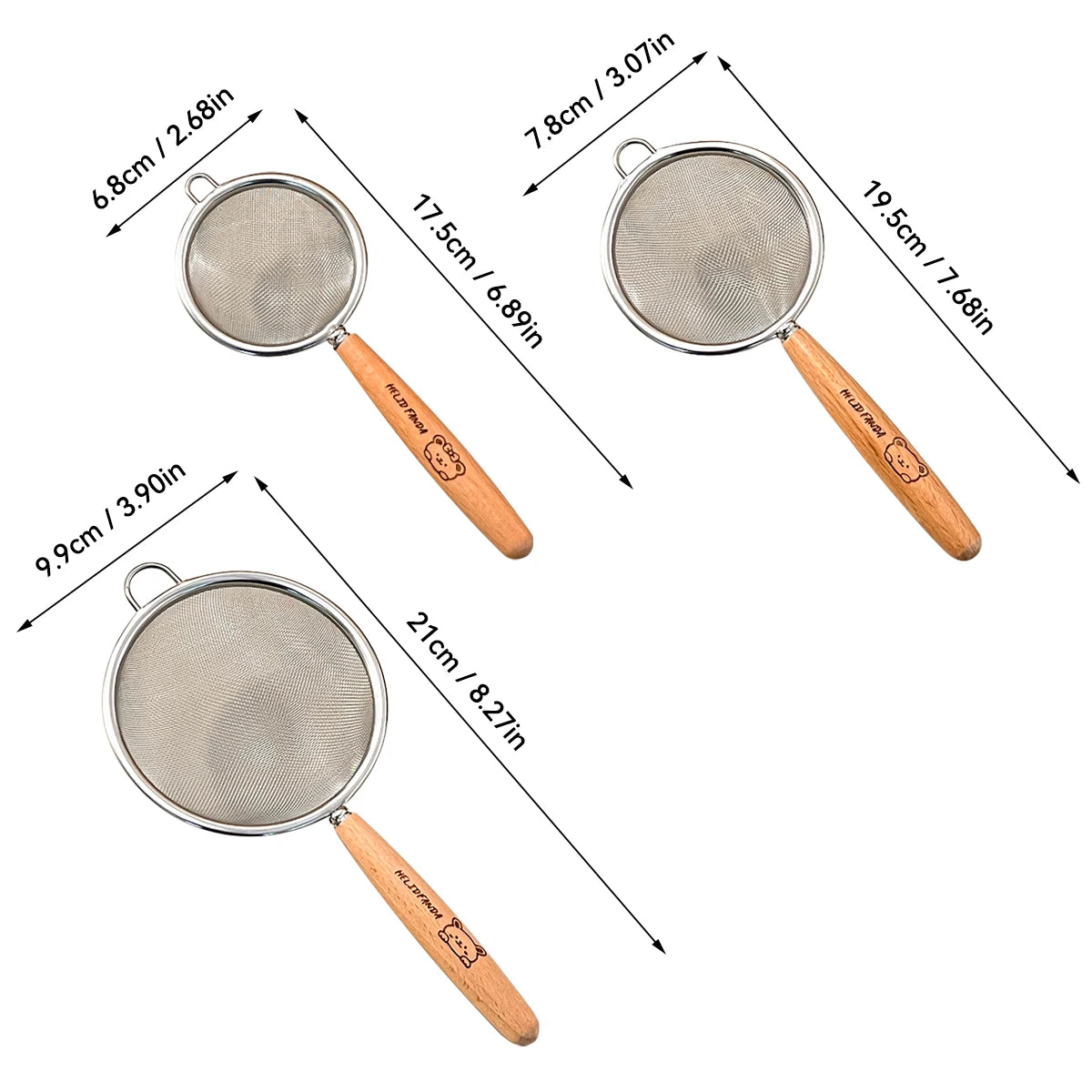 304 Stainless Steel Fine Mesh Strainer - Kitchen Sieve & Colander