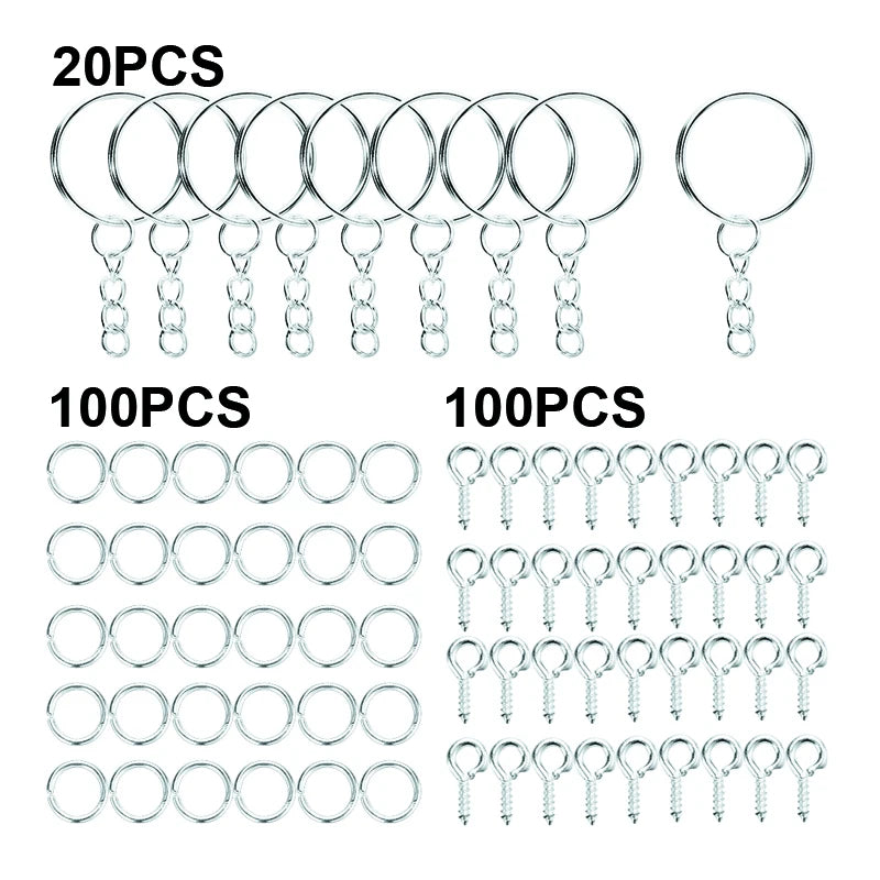 220pcs Keychain Making Supplies Kit - DIY Craft Jewelry Accessories