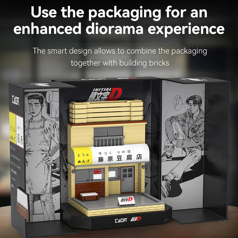 Cada Anime Initial D Tofu Shop Model - Building Blocks with LED