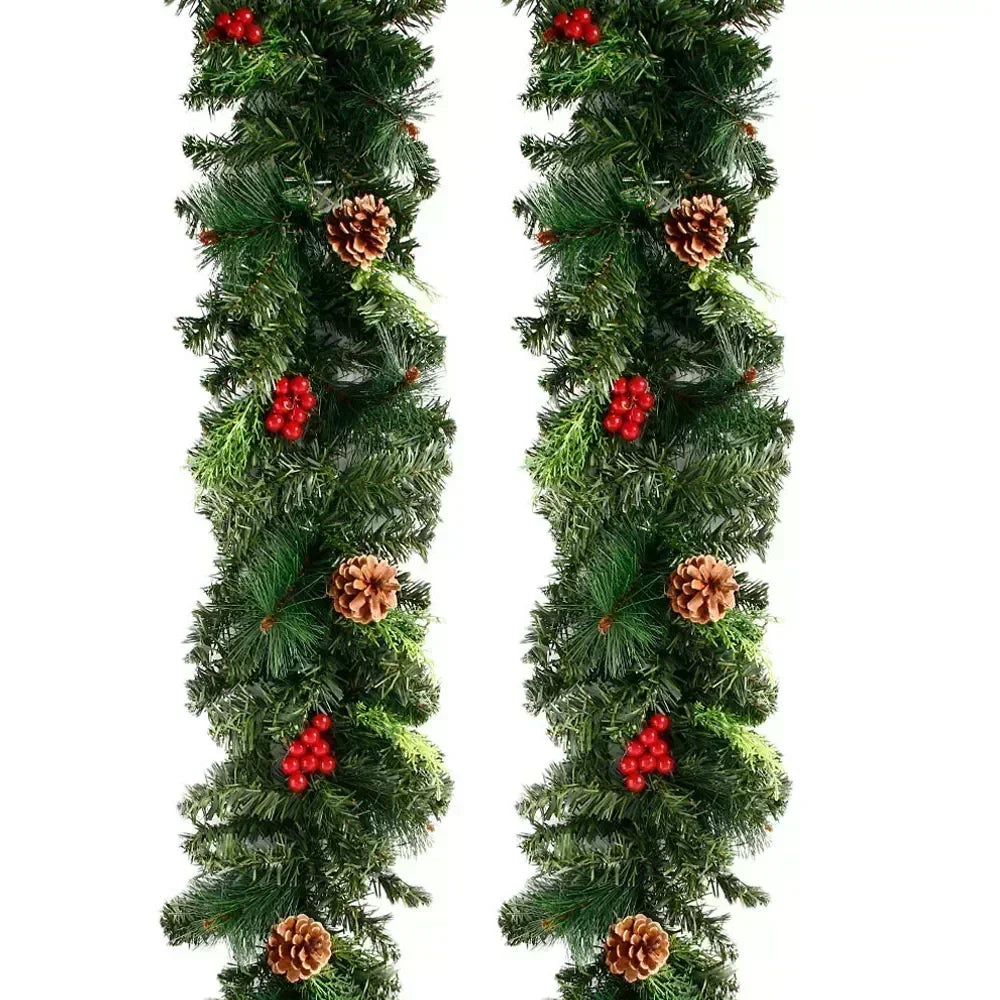 Stunning LED Christmas Garland: Rattan Wreath for Holiday Decor