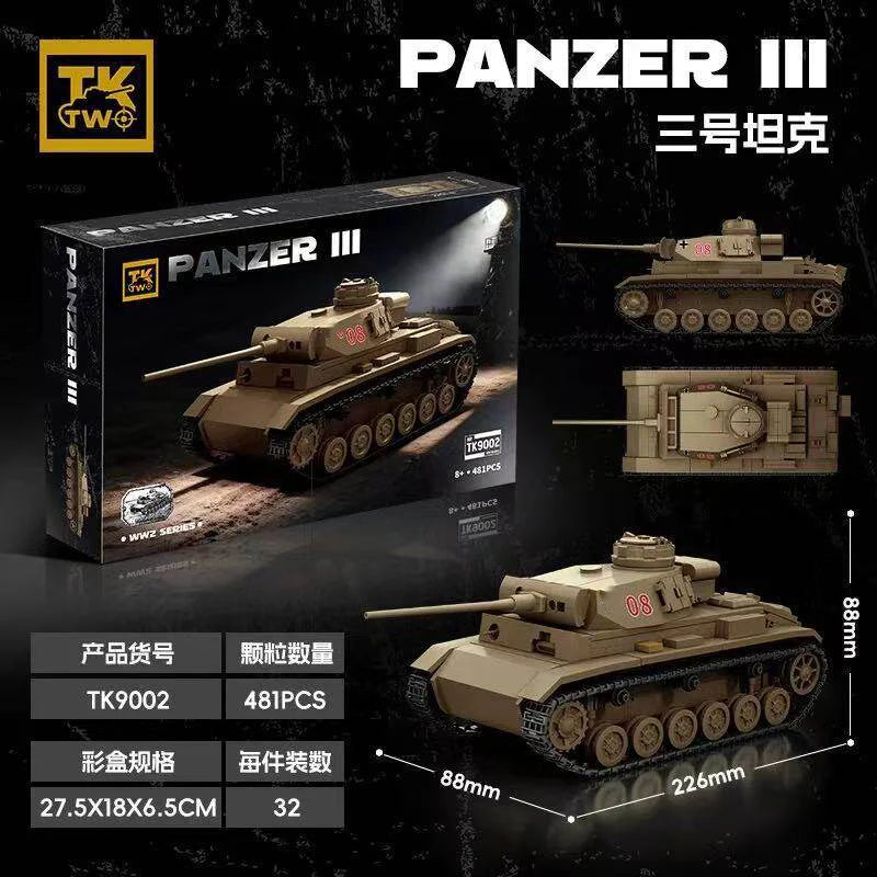 MOC Afrika Korps Panzer III Tank Model Building Blocks Toy