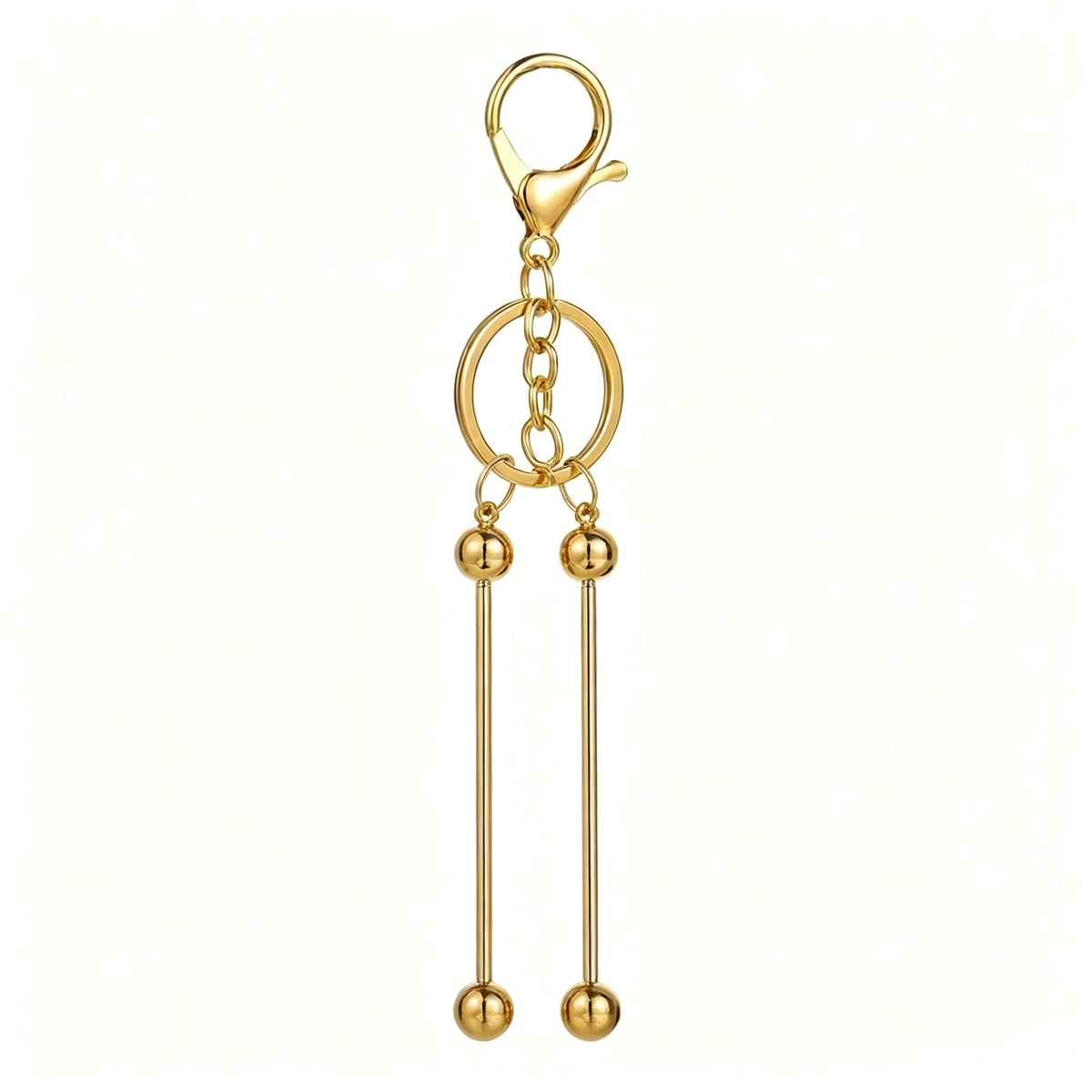 DIY Double Beadable Key Rods - 5/8/18 Pcs Stainless Steel Keychain Accessories