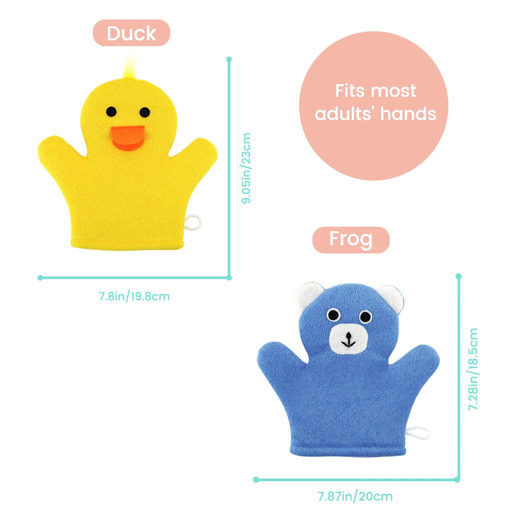 Cute Animal Shape Baby Bath Glove - Non-Slip Toddler Shower Sponge