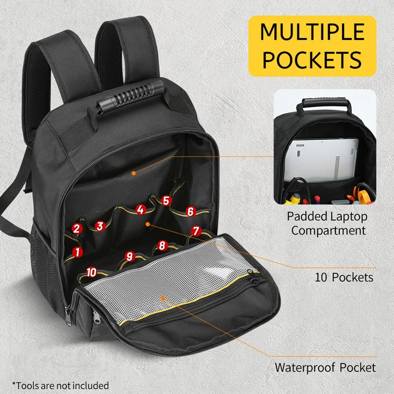 WINHUNT Heavy-Duty Tool Bag Backpack with Padded Straps