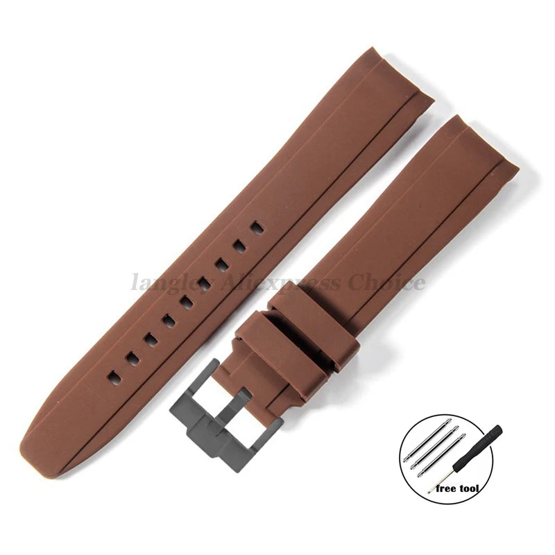 Versatile 20mm & 22mm Soft Rubber Watchband for Most Traditional Watches