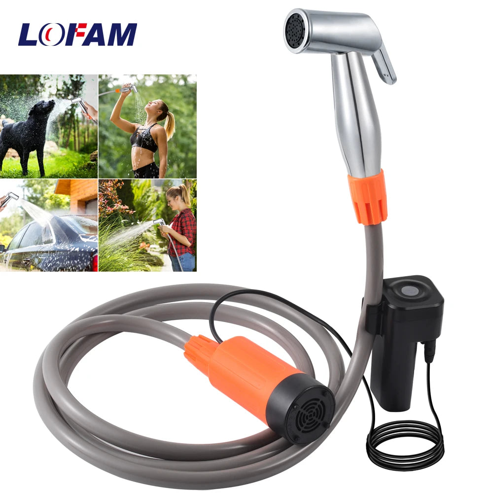 Rechargeable Portable Outdoor Camping Shower Pump - Ideal for Travel & Pet Care