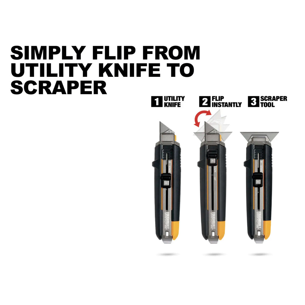 ToughBuilt 2-in-1 Utility Knife & Scraper with 5 Blades