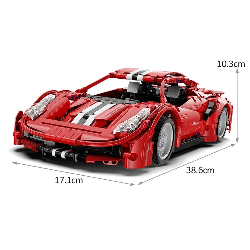 CaDA 1126-Piece Red Supercar Building Blocks - Remote Control STEM Toy