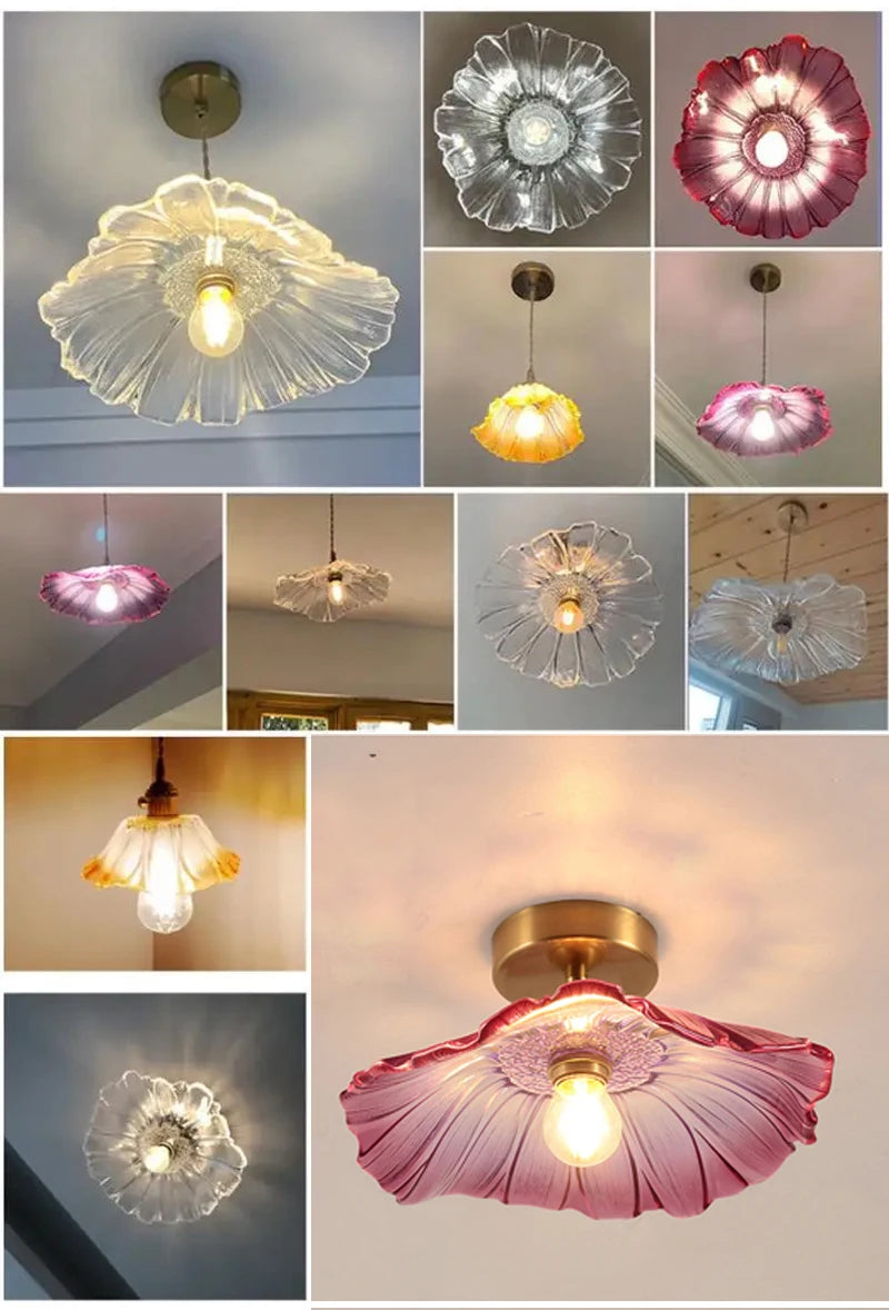 Elegant French Glass Chandelier - Colorful Tiffany Lighting