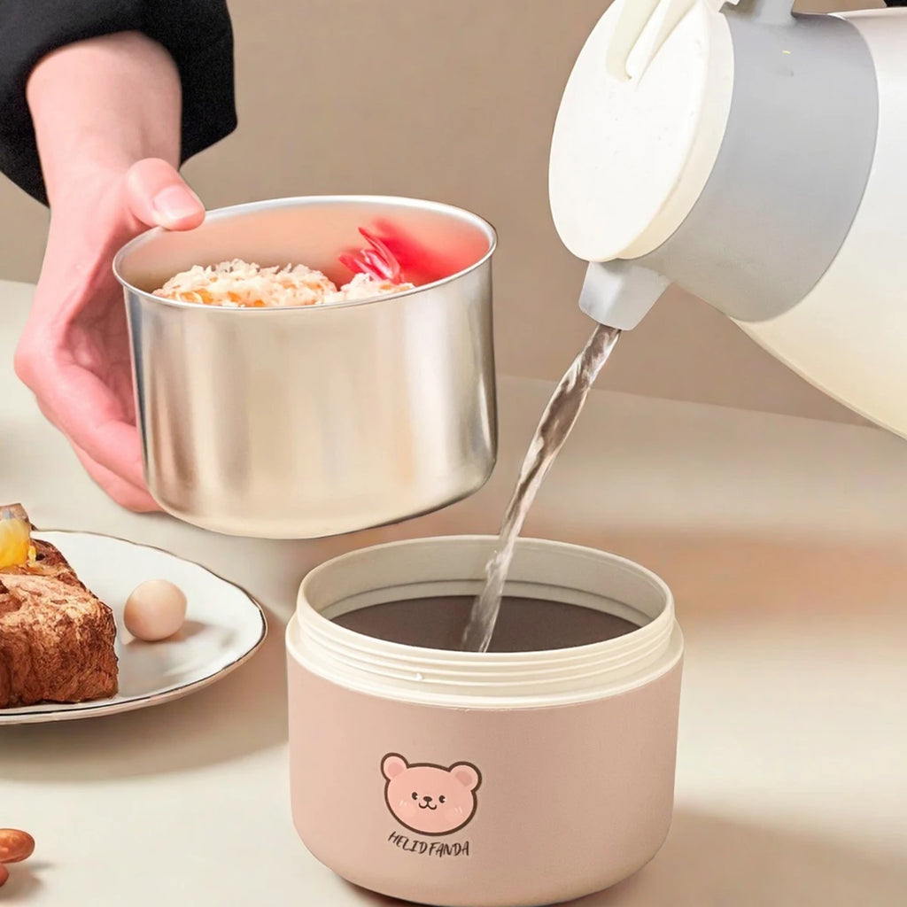 Cute Bear Stainless Steel Insulated Bento Lunch Box for Kids