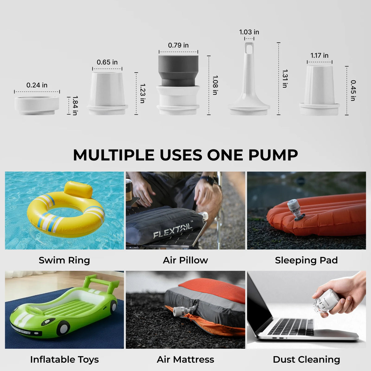 FLEXTAIL TINY PUMP 3X - Ultra-Light Portable Air Pump & Camping Light