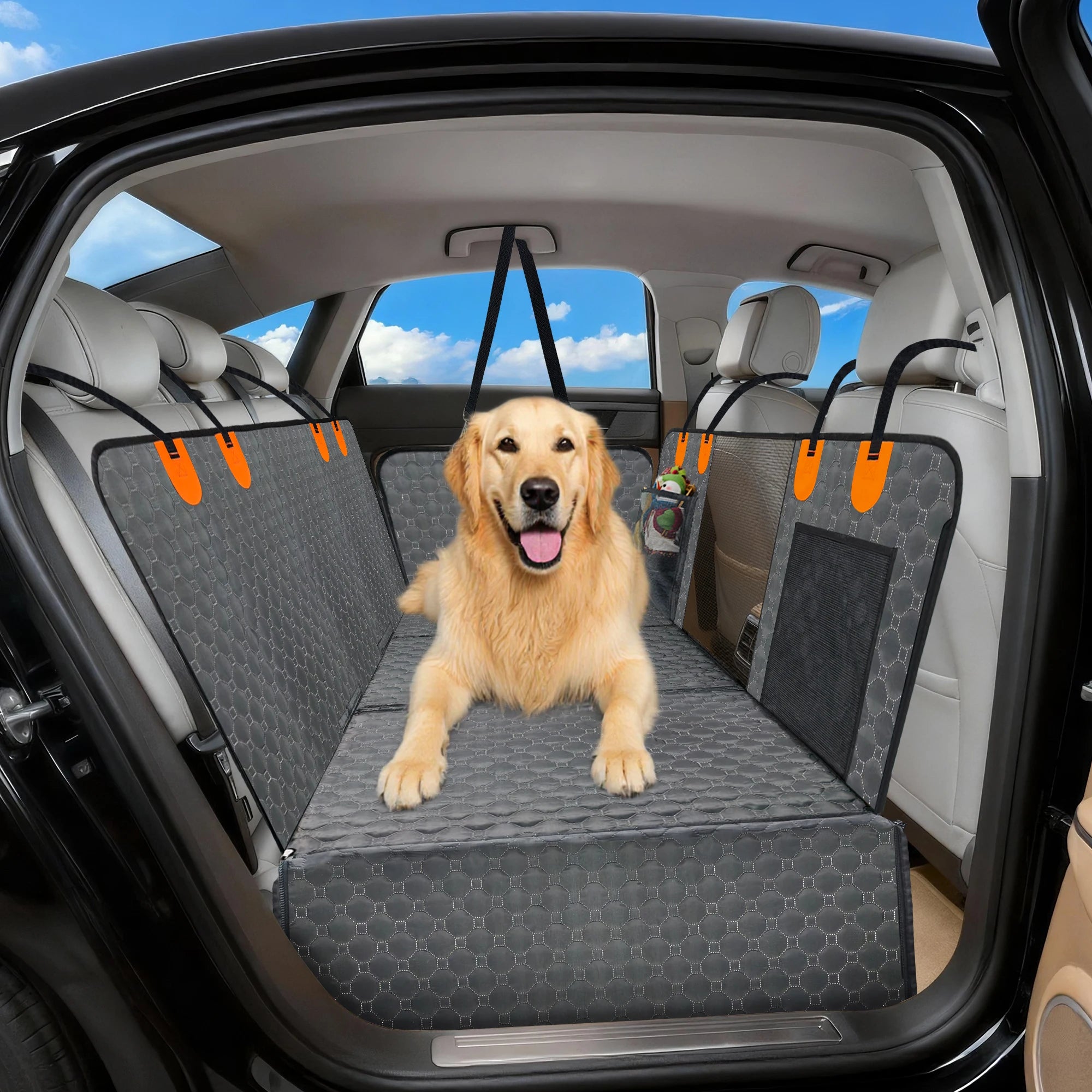 Bingopaw Back Seat Extender | Waterproof Dog Car Hammock & Protector