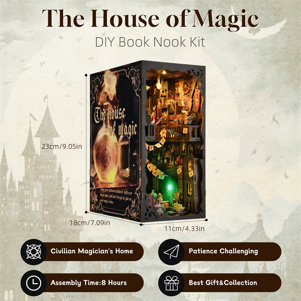 DIY Book Nook Kit - Enchanting 3D Puzzle for Mystical Home Decor