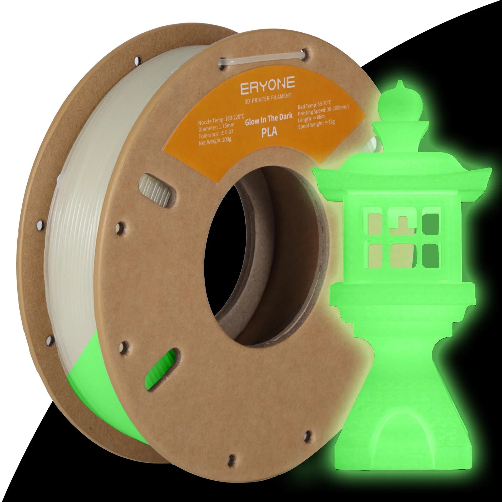 Eryone Glow In The Dark PLA Filament - 200g for 3D Printing