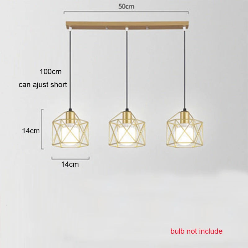 Modern Minimalist LED Pendant Light - Gold & Black Metal Fixture