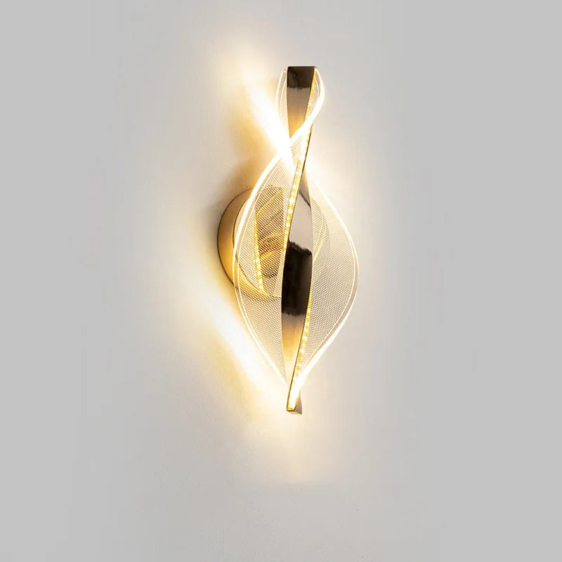 Luxury Gold Iron Wall Lamp with Acrylic Shade for Modern Interiors