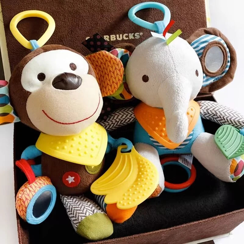 Plush Stuffed Rattle Toys for Infants - Hanging Animal Mobile
